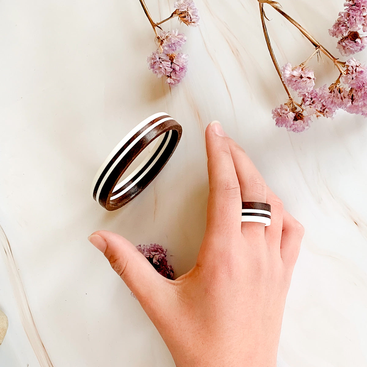 Conjunto de pulsera y anillo hecho a mano | Chin Pum