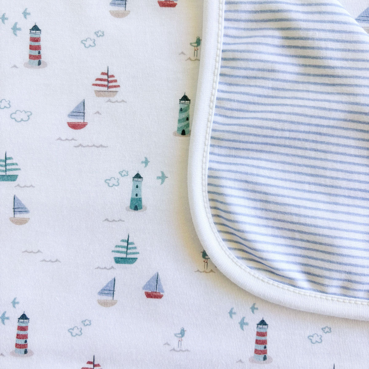 Detalle de arrullo Marino Personalizado de algodón para bebé | ChinPum