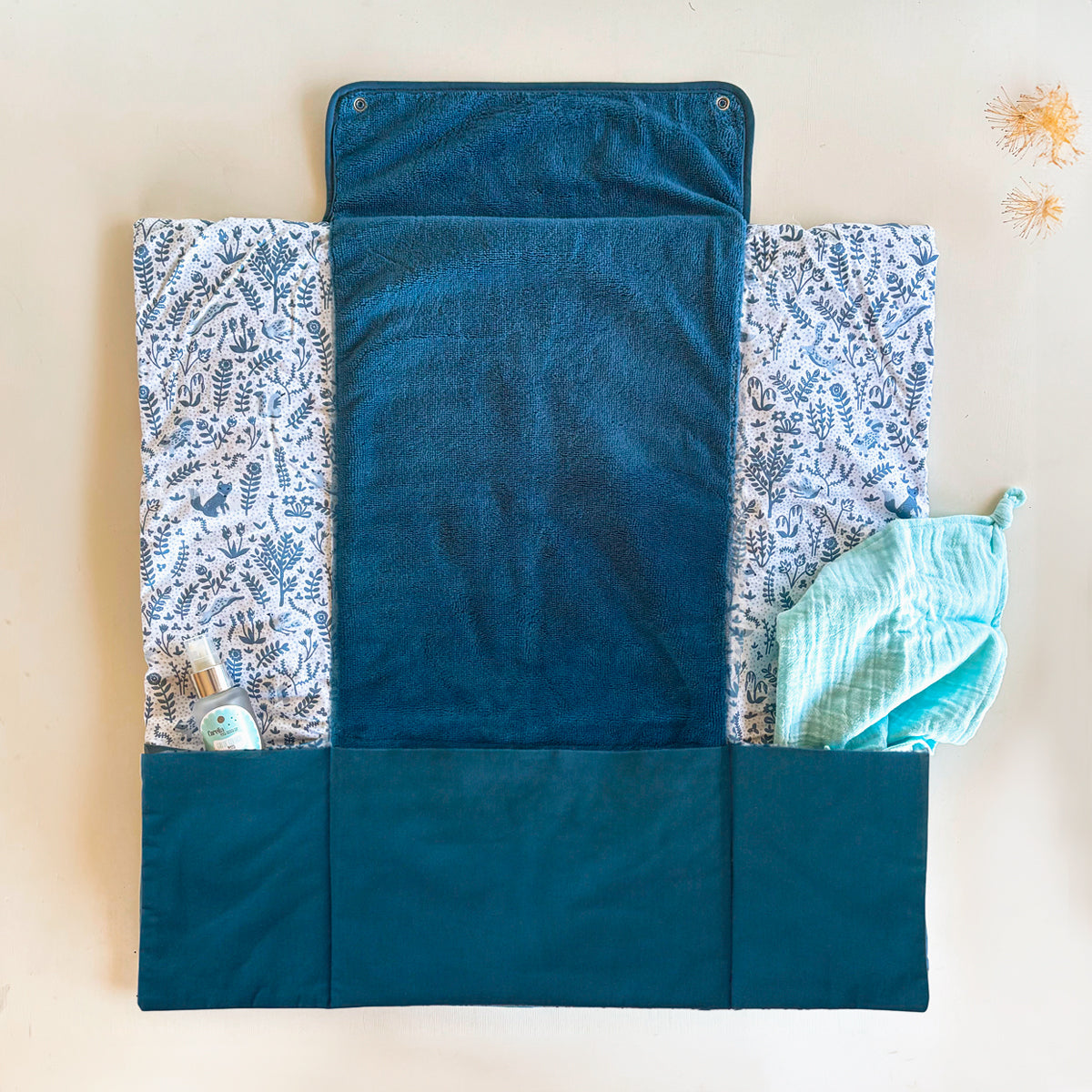 Cambiador bebé bosque azul abierto | ChinPum