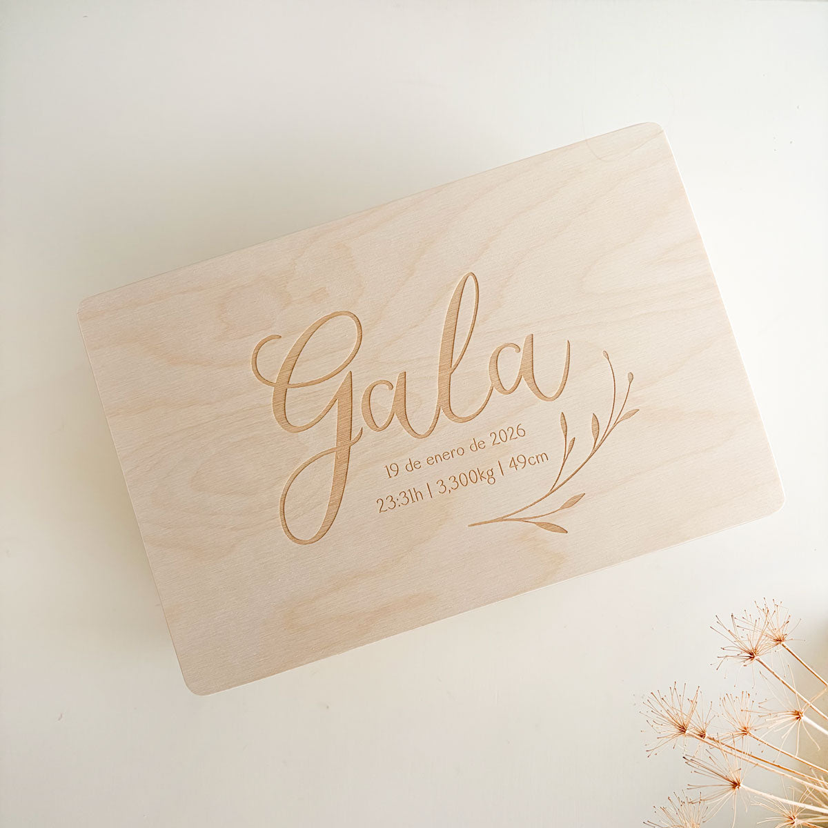 Caja de madera Nacimiento personalizada | Chin Pum