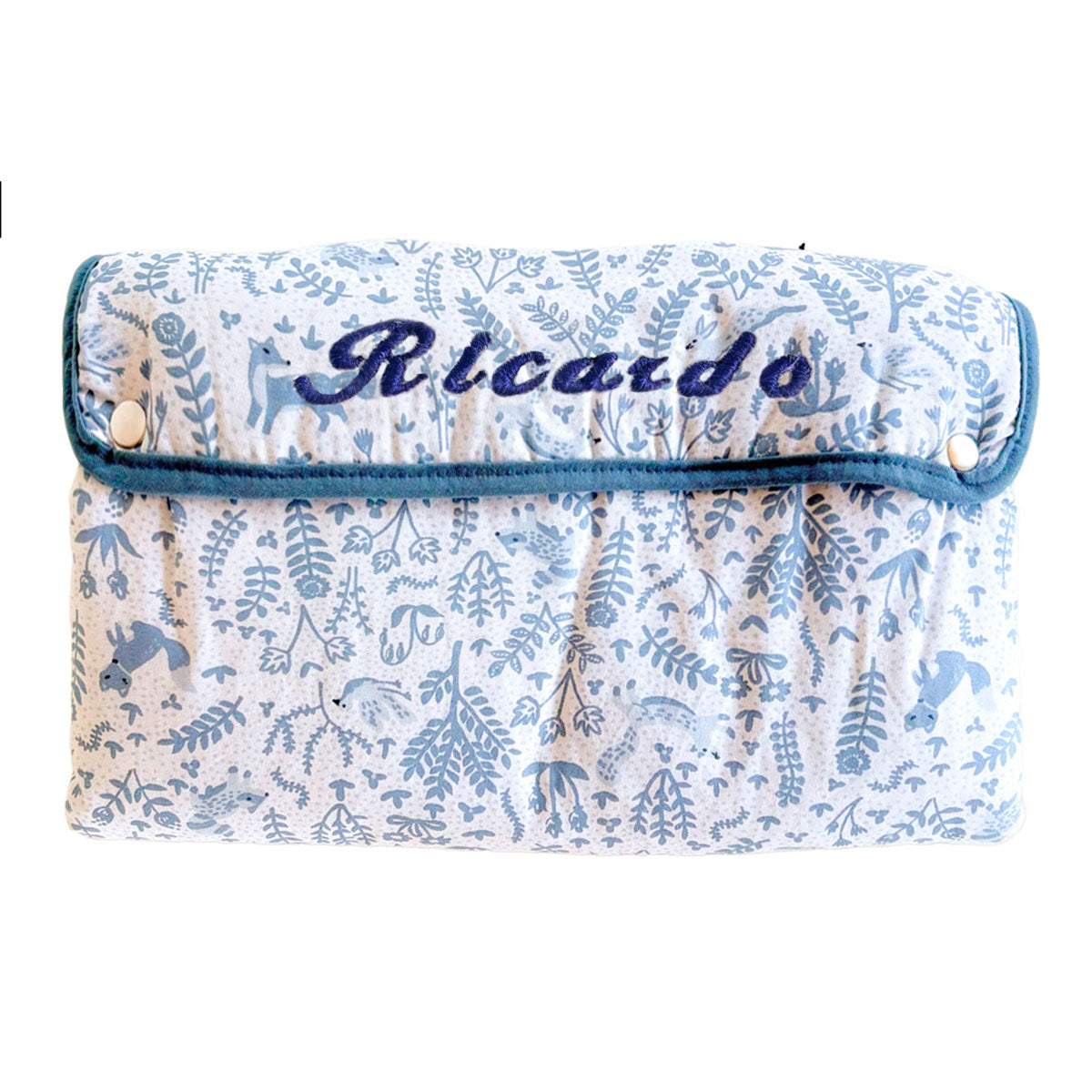 Cambiador bebé bosque azul personalizado