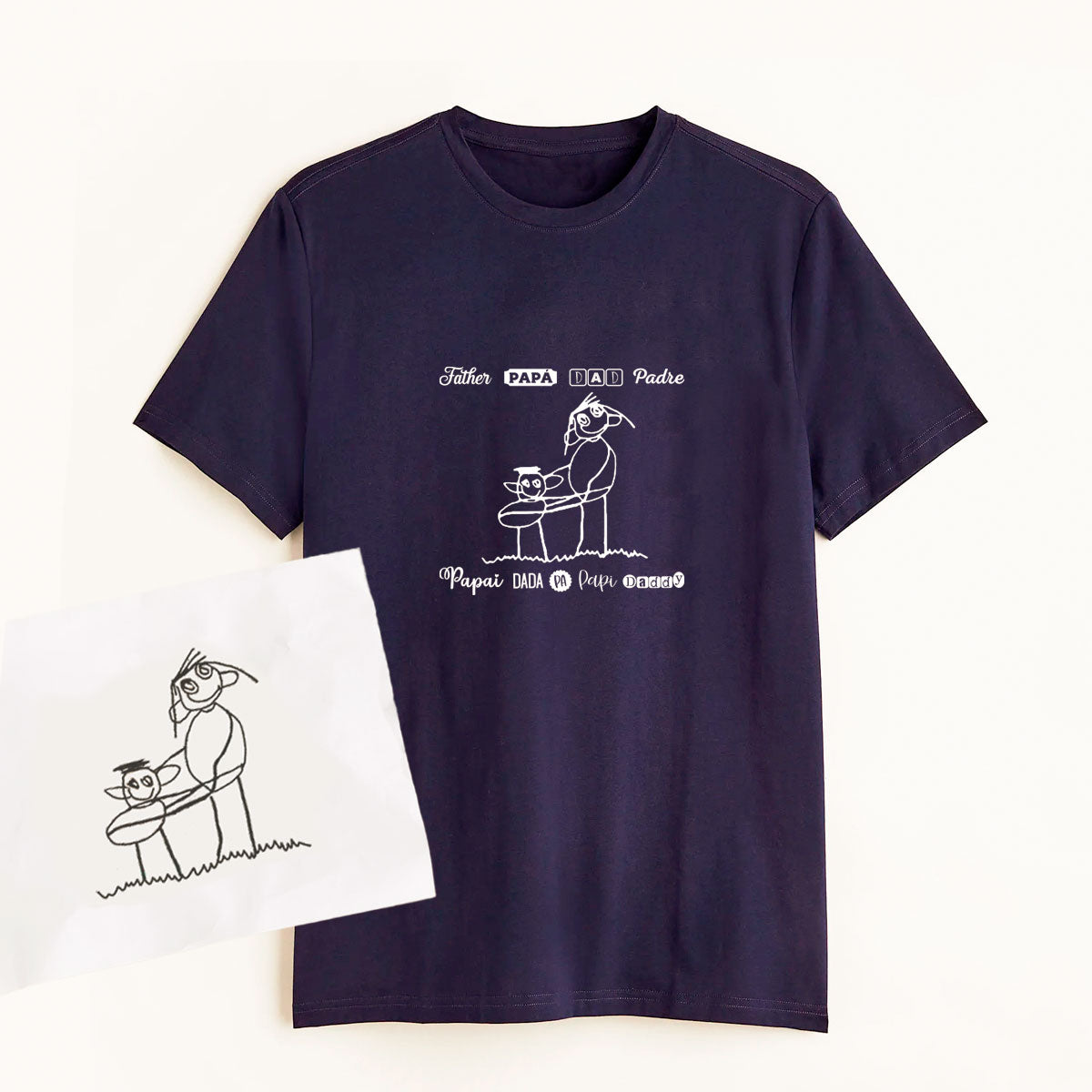 Camiseta regalo Dia del padre Personalizado azul | Chin Pum