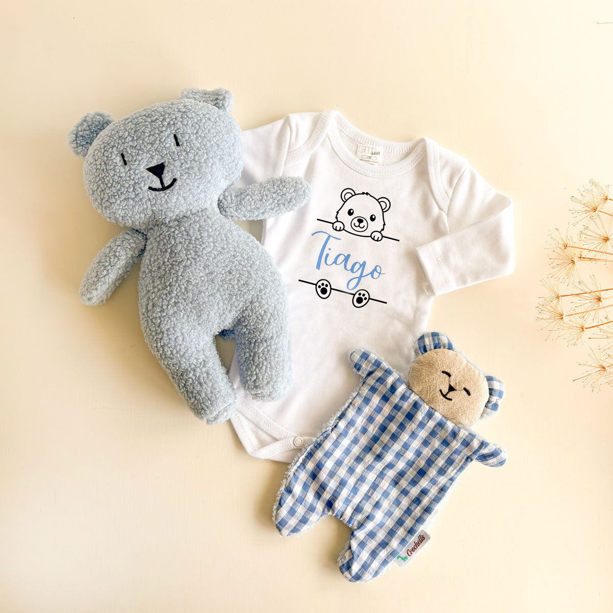 Detalle canastilla recien nacido Oso Azul | ChinPum