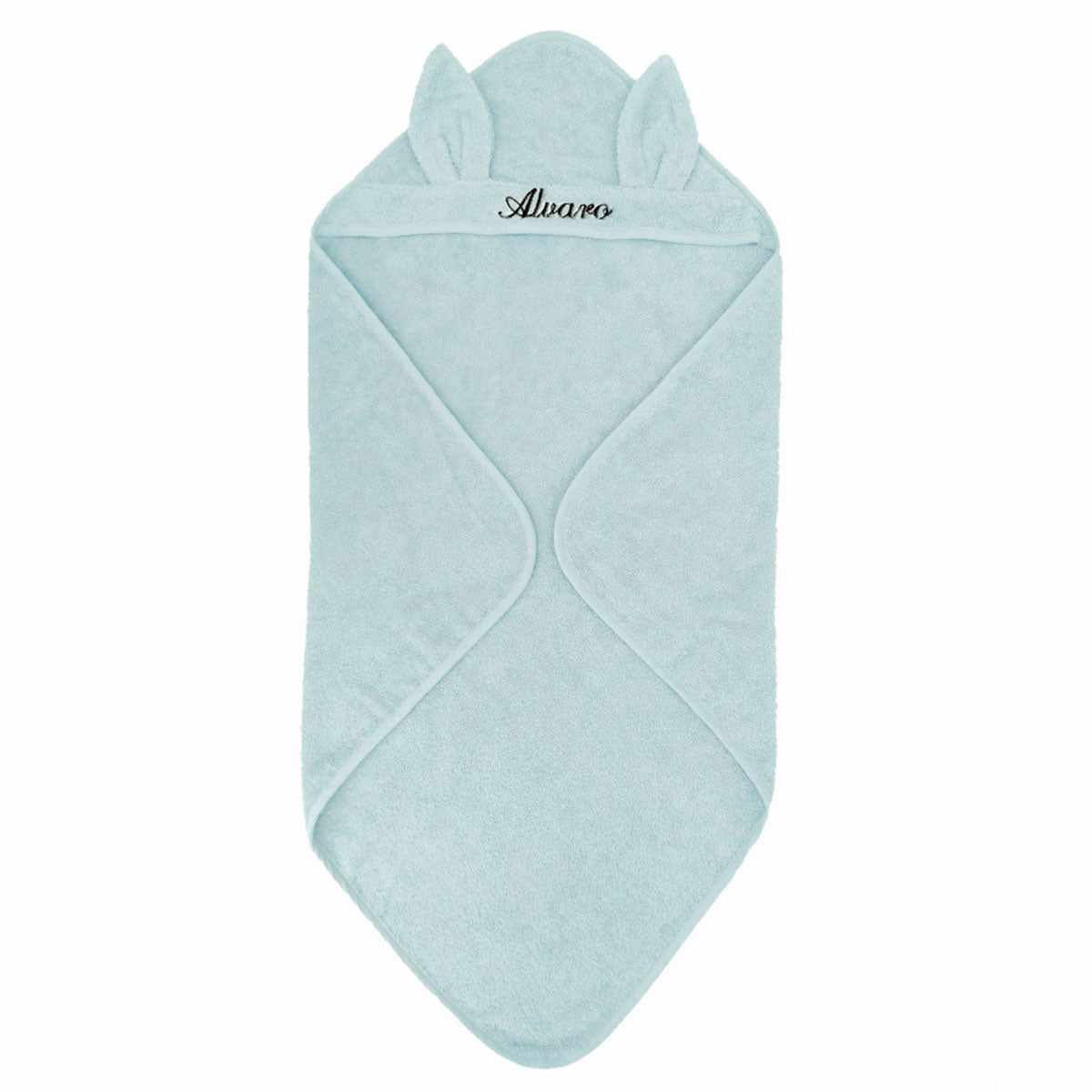 Toalla Bebé capucha conejo azul personalizada | Chin Pum
