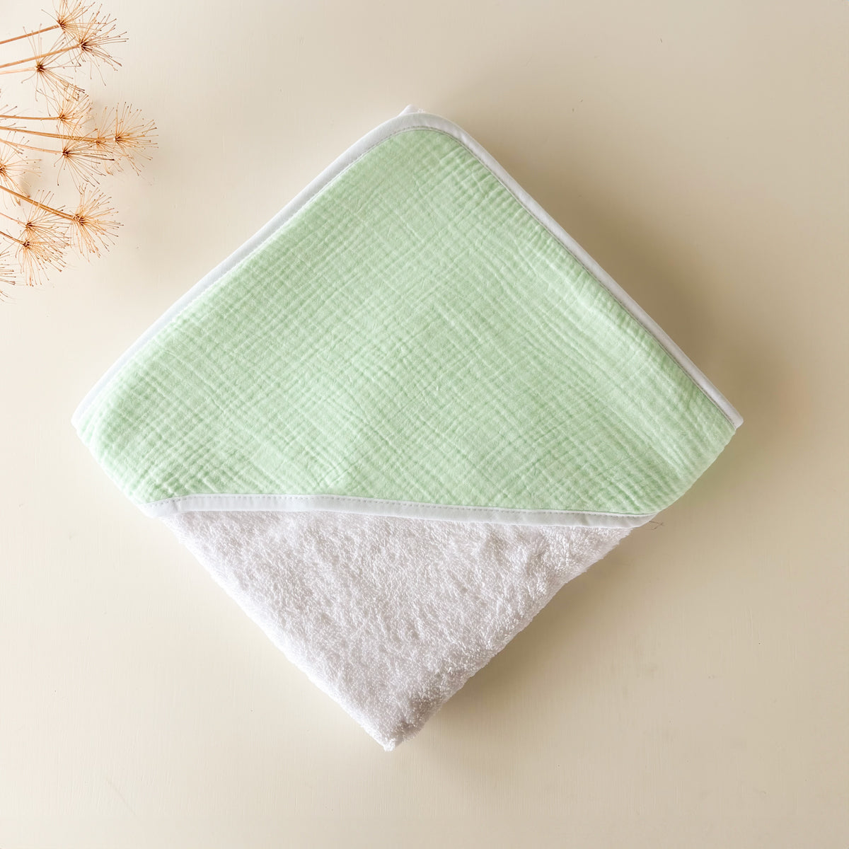 Toalla capa Bebé muselina menta | Chin Pum