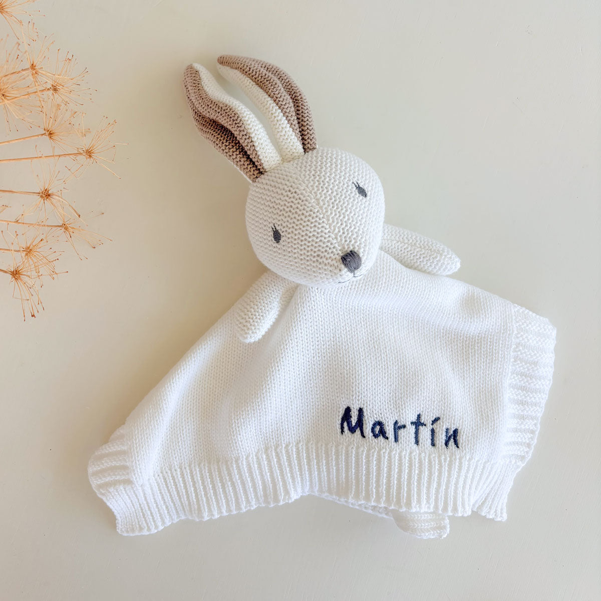 Doudou Conejo Blanco de algodón Personalizado| ChinPum