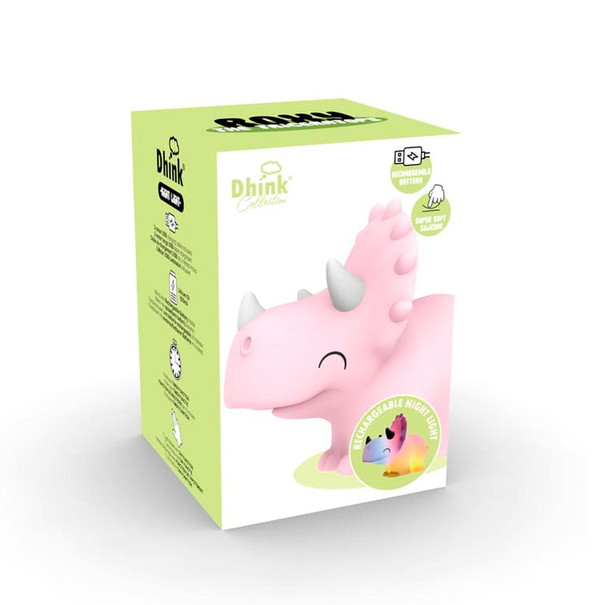 Caja de luz de noche quitamiedos Triceratops | Chin Pum