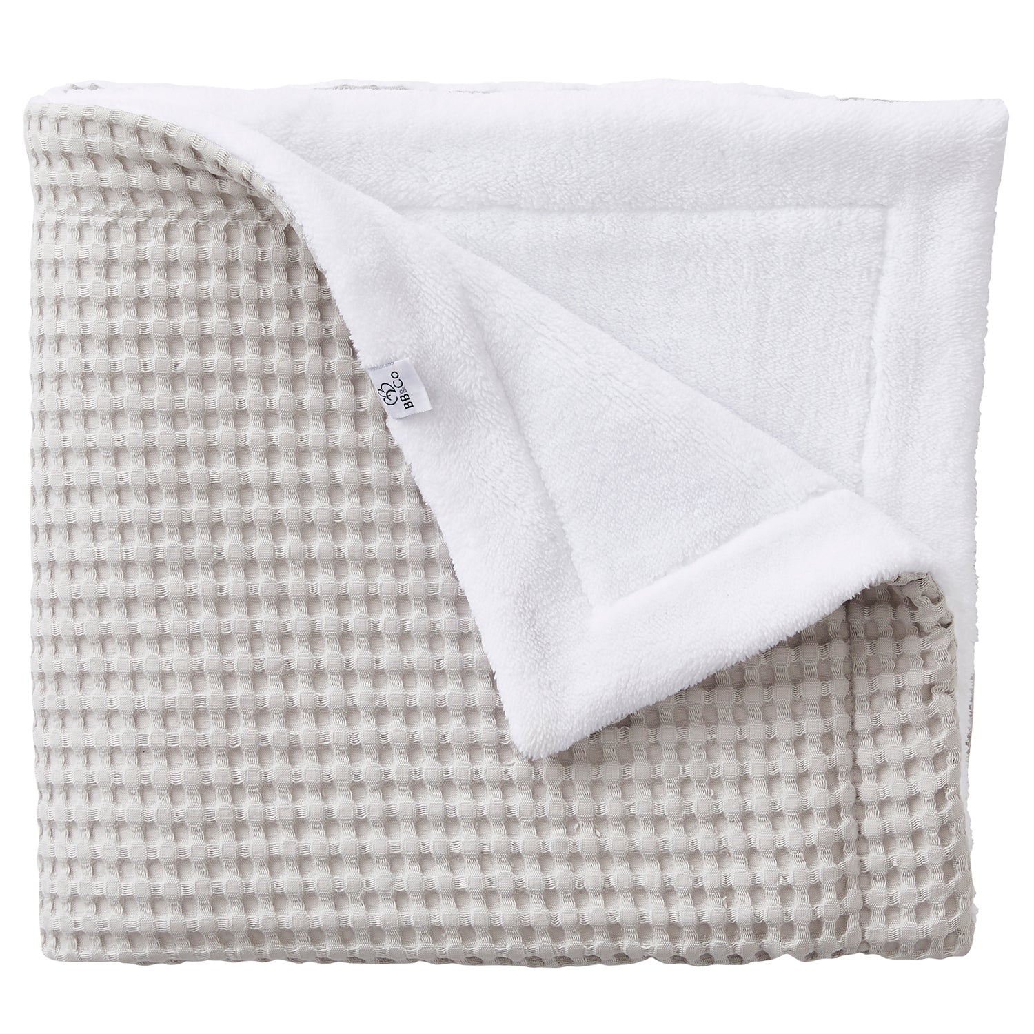 Maxi manta Peluche Gris para bebés con textura gofre | Chin pum