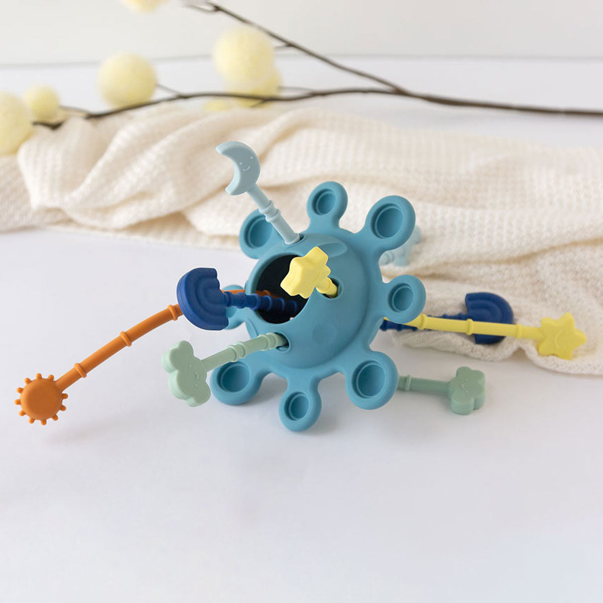 Mordedor Silicona Bola Sol Azul | Chin Pum