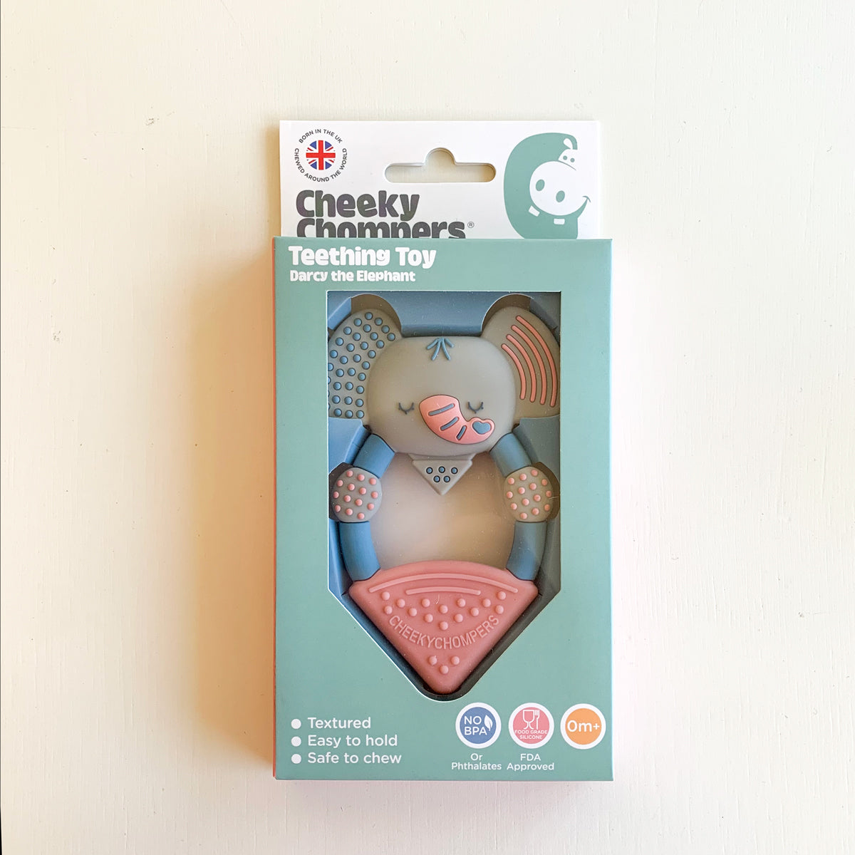 Mordedor Silicona Elefante Cheeky Chompersen caja | Chin Pum