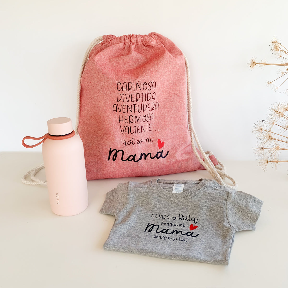 Pack regalo Mi Mamá mochila coral | Chin Pum