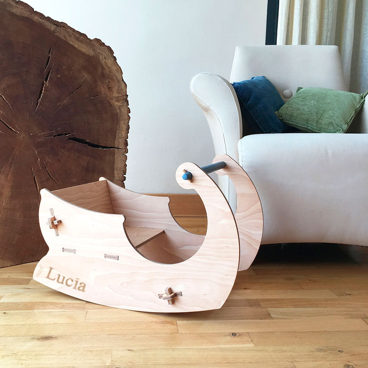 Trineo balancín de madera personalizado ChinPum