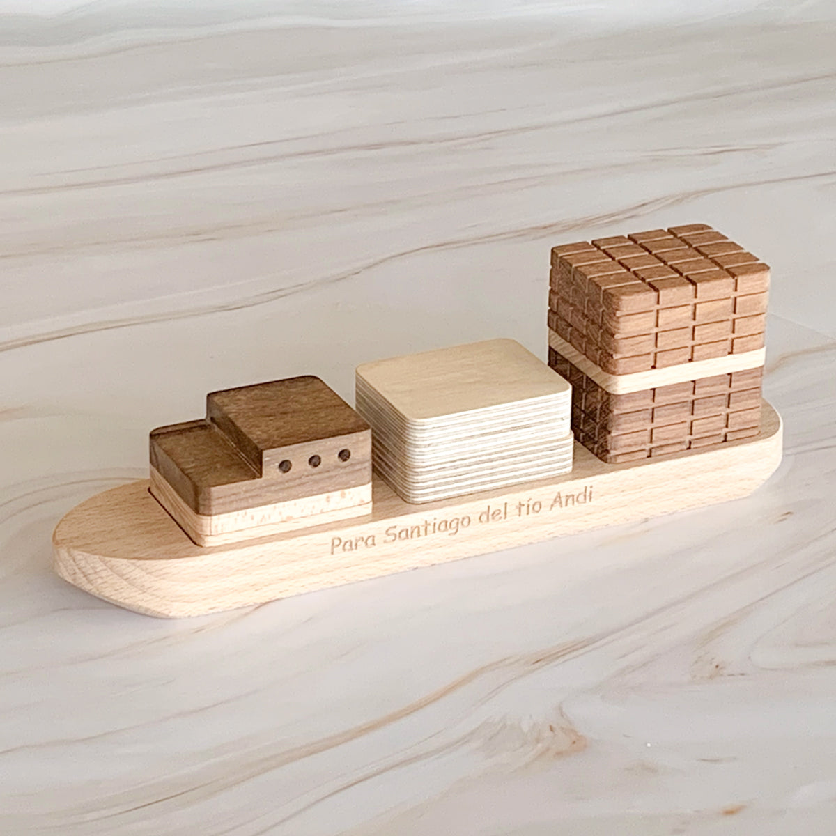 Barco bloques de madera personalizado | Chin Pum