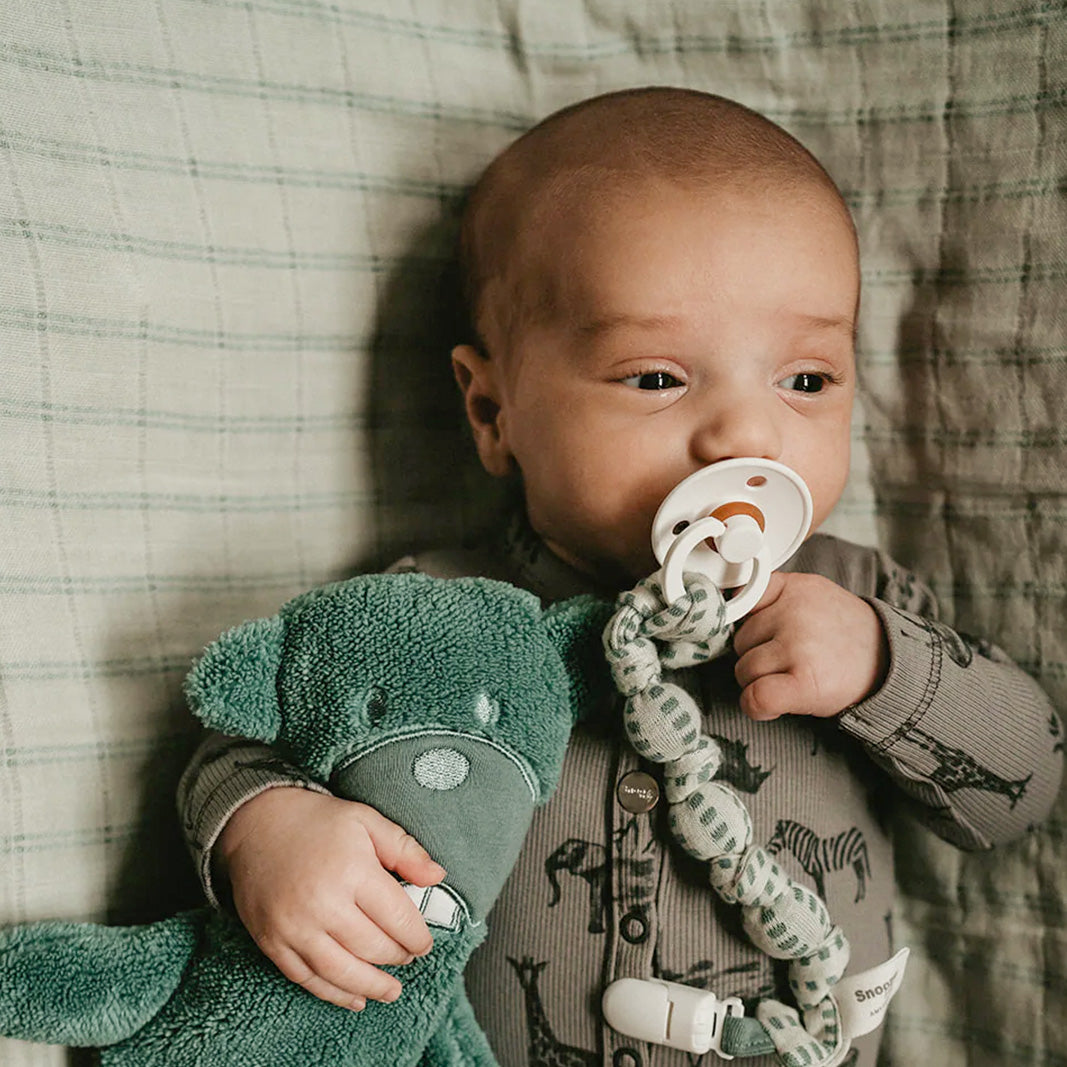 Bebé con Muselina menta de algodón orgánico Starmoon | Chin Pum