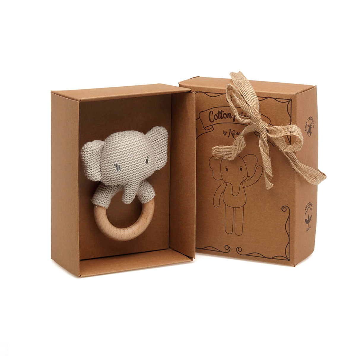 Sonajero Tricot Elefante en caja | Chin Pum