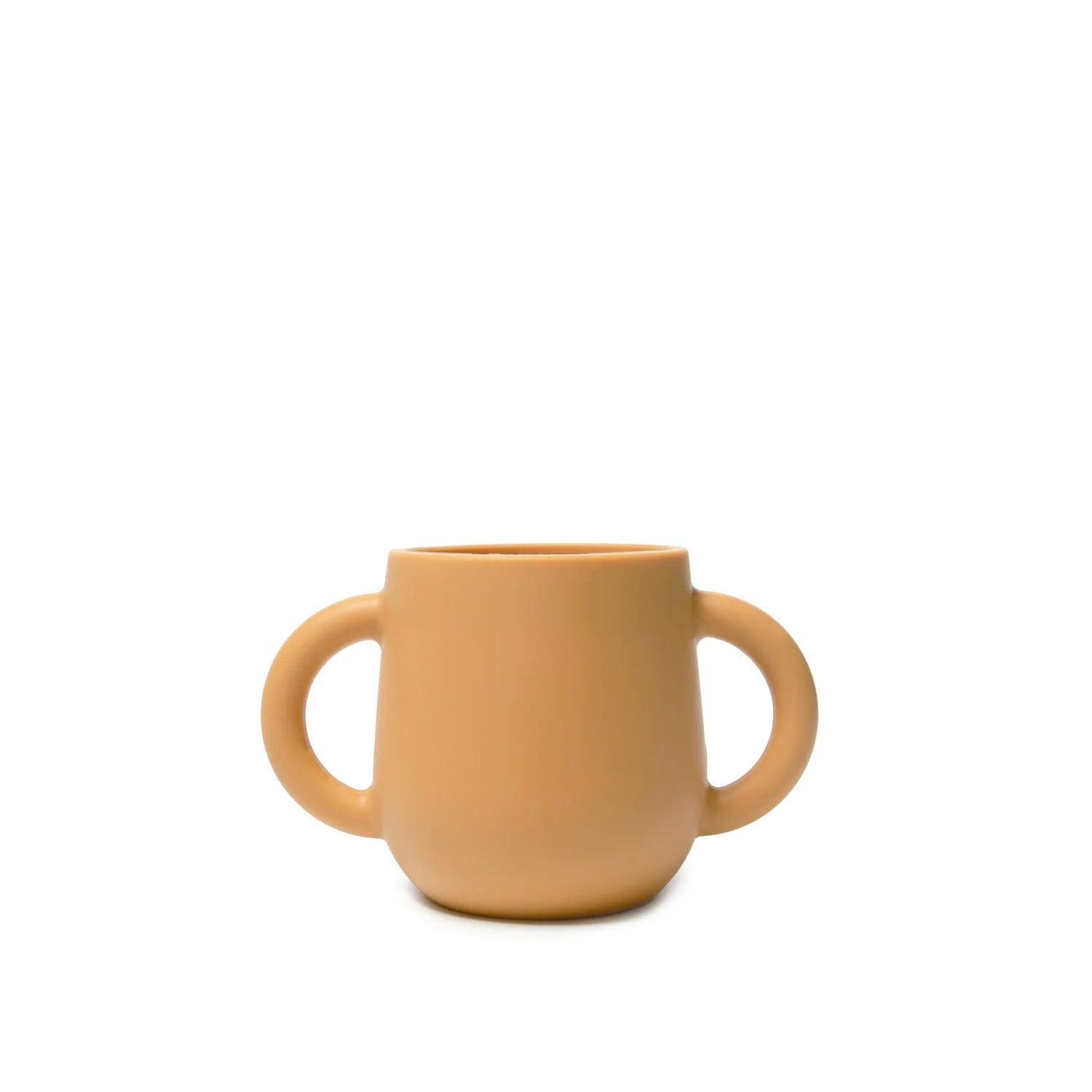 Taza de silicona con asas de color terracota