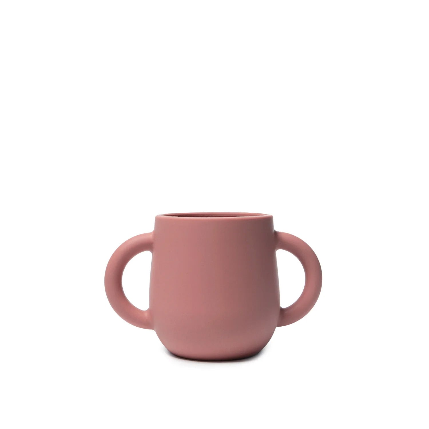 Taza de silicona rosa con asas