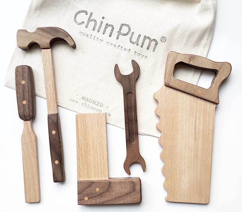 Juego de herramientas de juguete de madera de la marca ChinPum