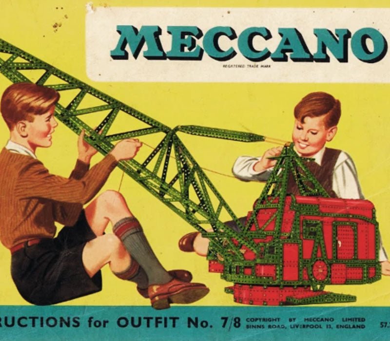 Caja de juego de meccano antiguo