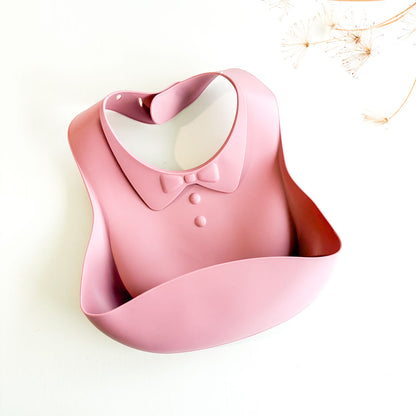 Babero silicona bolsillo delantero Rosa| Chin Pum