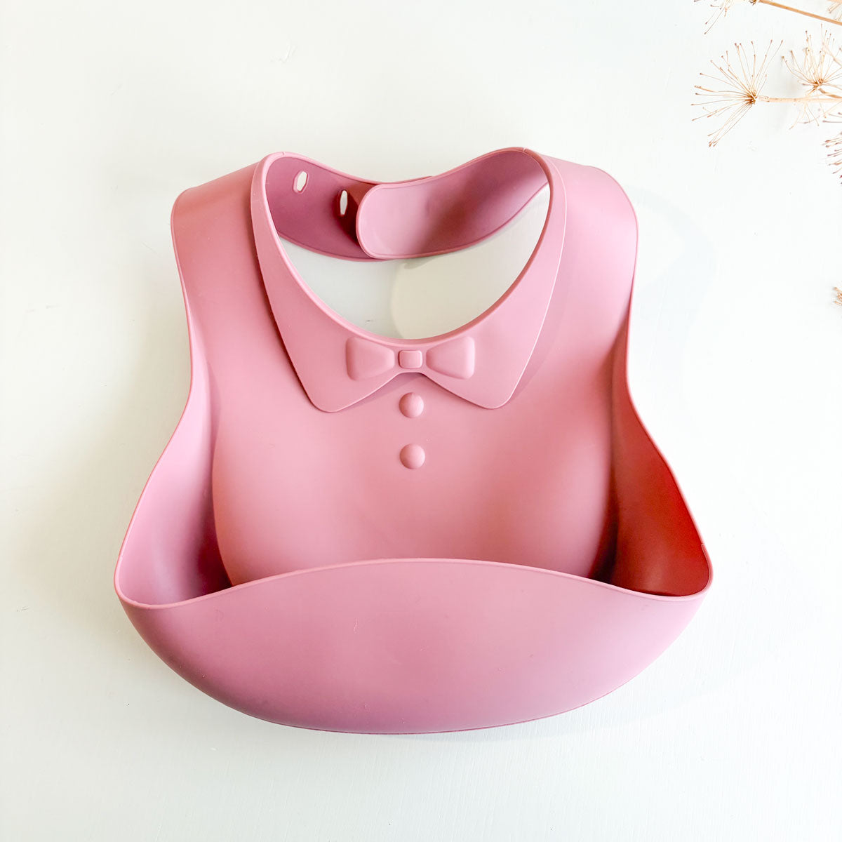 Babero silicona bolsillo delantero Rosa| Chin Pum