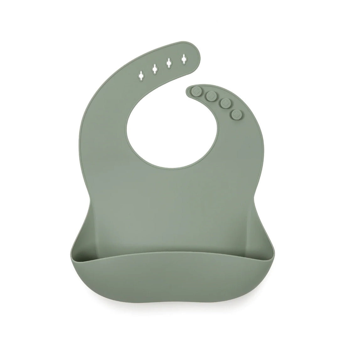 Babero silicona bolsillo delantero Oliva | chin pum