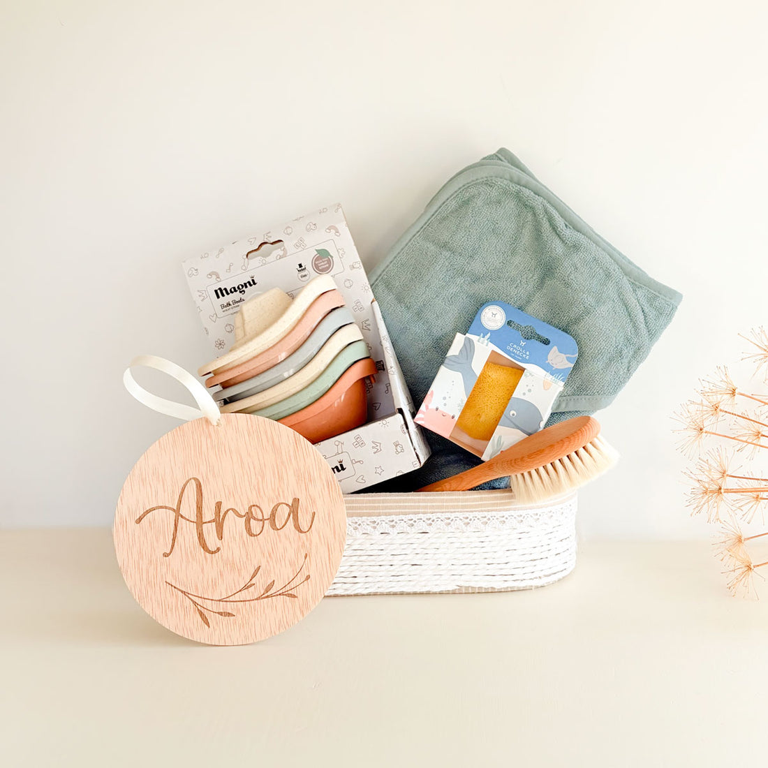 Canastilla regalo para bebé baño Bosque | ChinPum