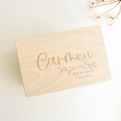 Caja de madera personalizada “mis primeros recuerdos” | Chin Pum 