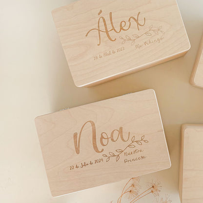 Caja de madera personalizada “mis primeros recuerdos” | Chin Pum 