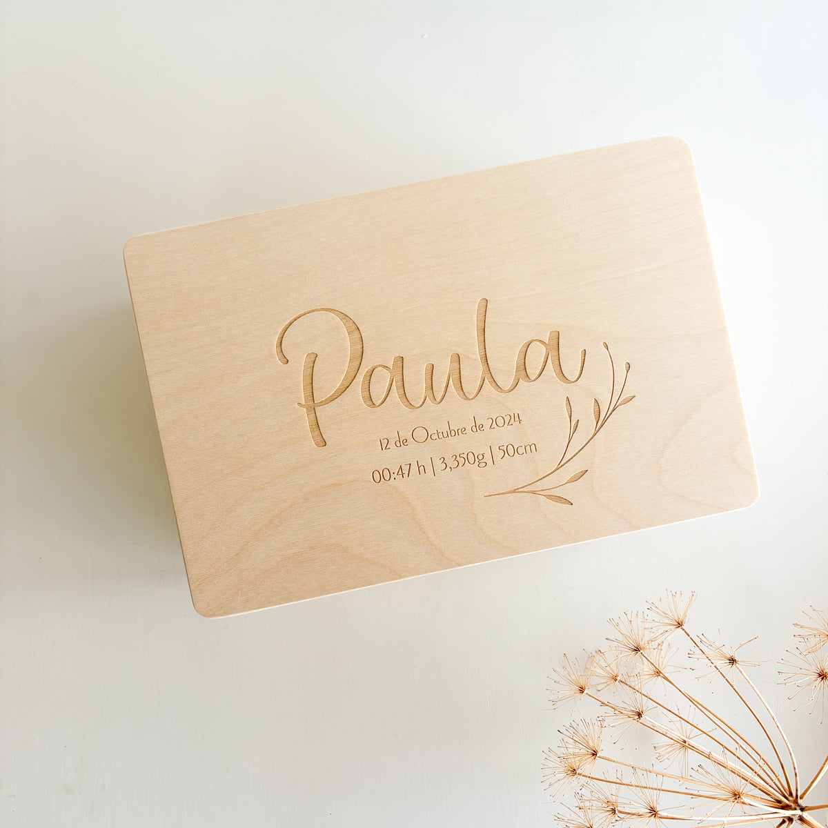 Caja de madera Nacimiento personalizada | Chin Pum 