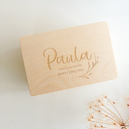Caja de madera Nacimiento personalizada | Chin Pum 