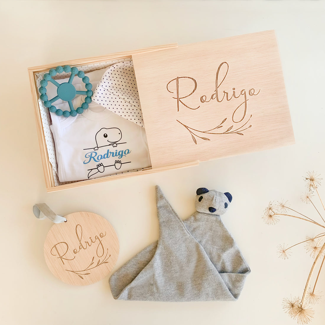 Caja nacimiento personalizada Oso Gris | ChinPum