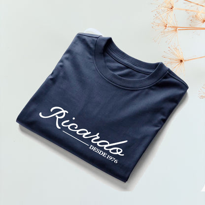 Camiseta azul marino doblada &quot;Ricardo desde&quot; | Chin Pum