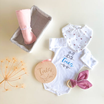 Canastilla regalo para bebé Anilla Rosa | Chin Pum