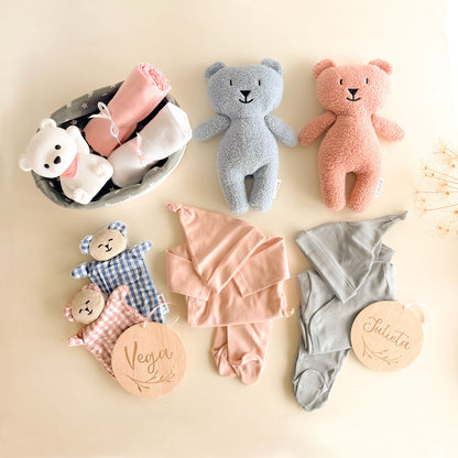 Canastilla recién nacido Gemelos Malva y cinza | Chin Pum