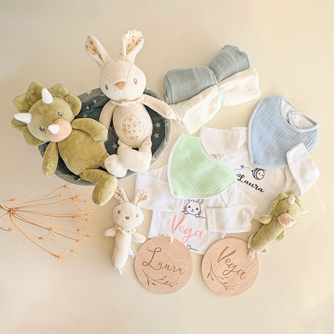 Canastilla Regalo personalizada Gemelos Mellizos Springtime | ChinPum