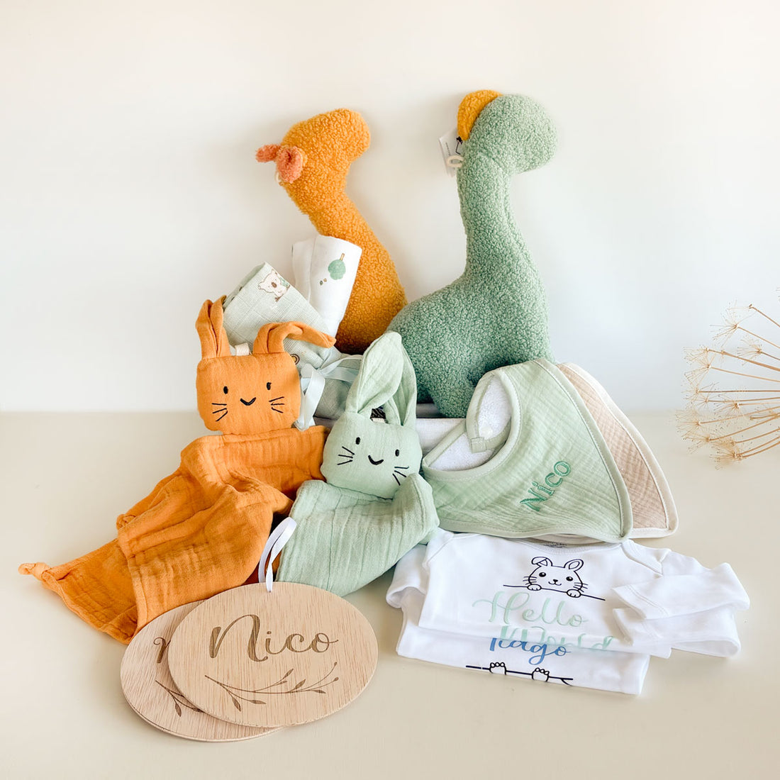 Canastilla regalo personalizada para gemelos Summertime | Chin Pum