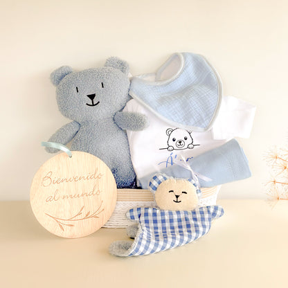 Canastilla recien nacido Oso Azul | ChinPum