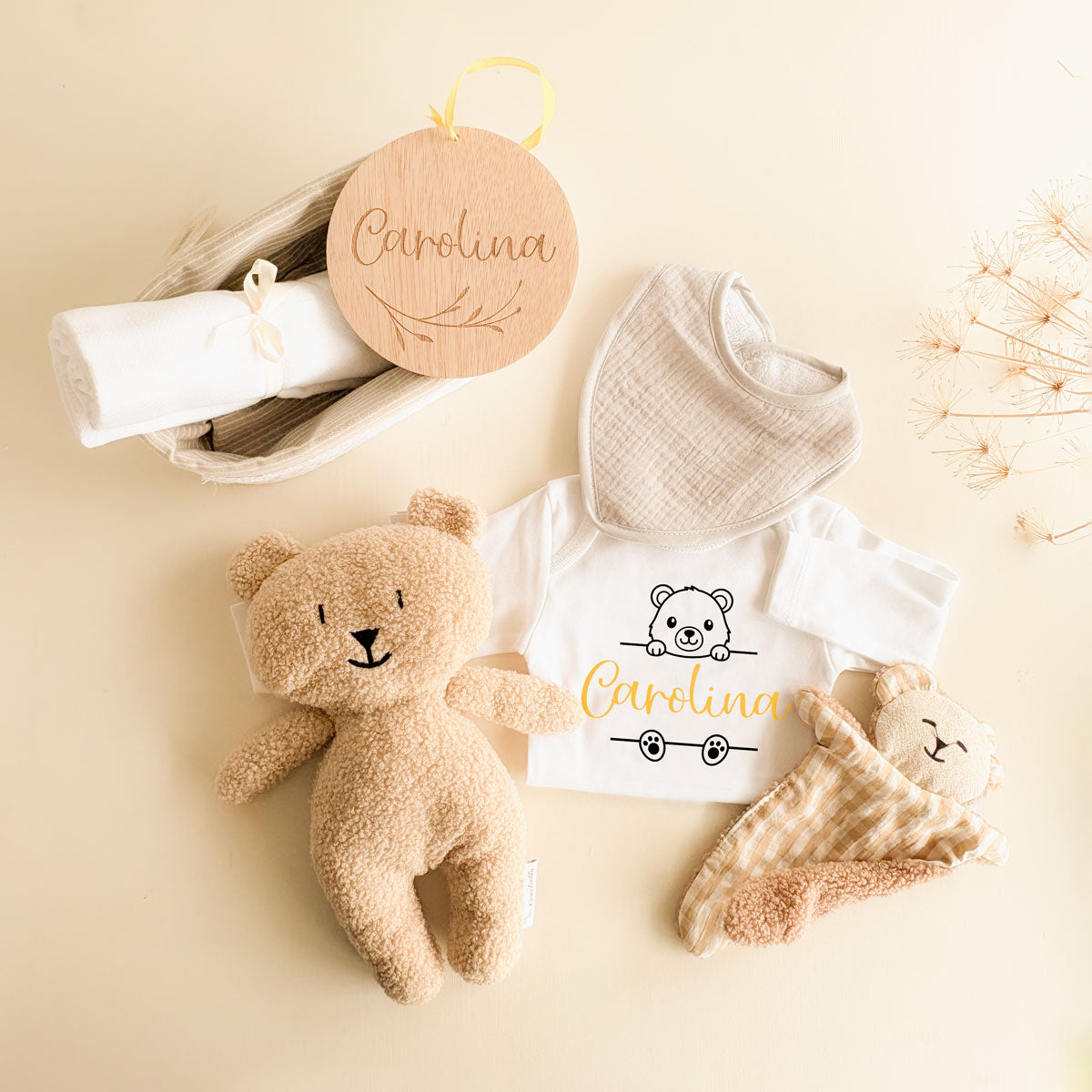 Canastilla recien nacido Oso Crema | ChinPum