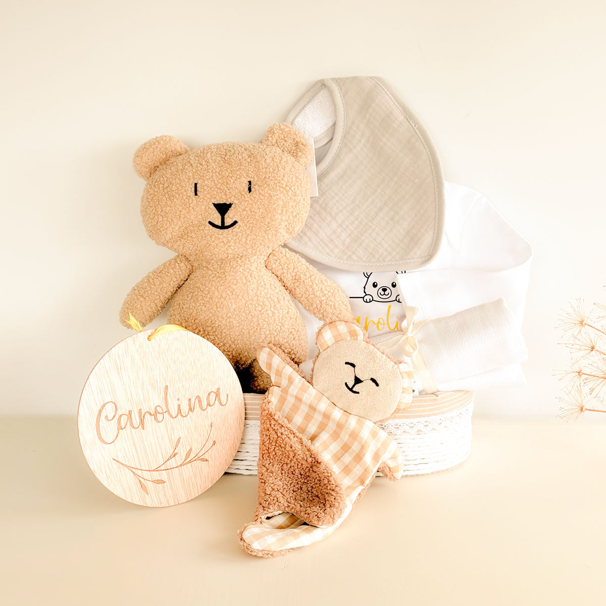 Canastilla recien nacido Oso Crema | ChinPum