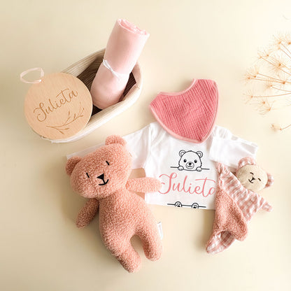 Canastilla recien nacido Oso Rosa | ChinPum