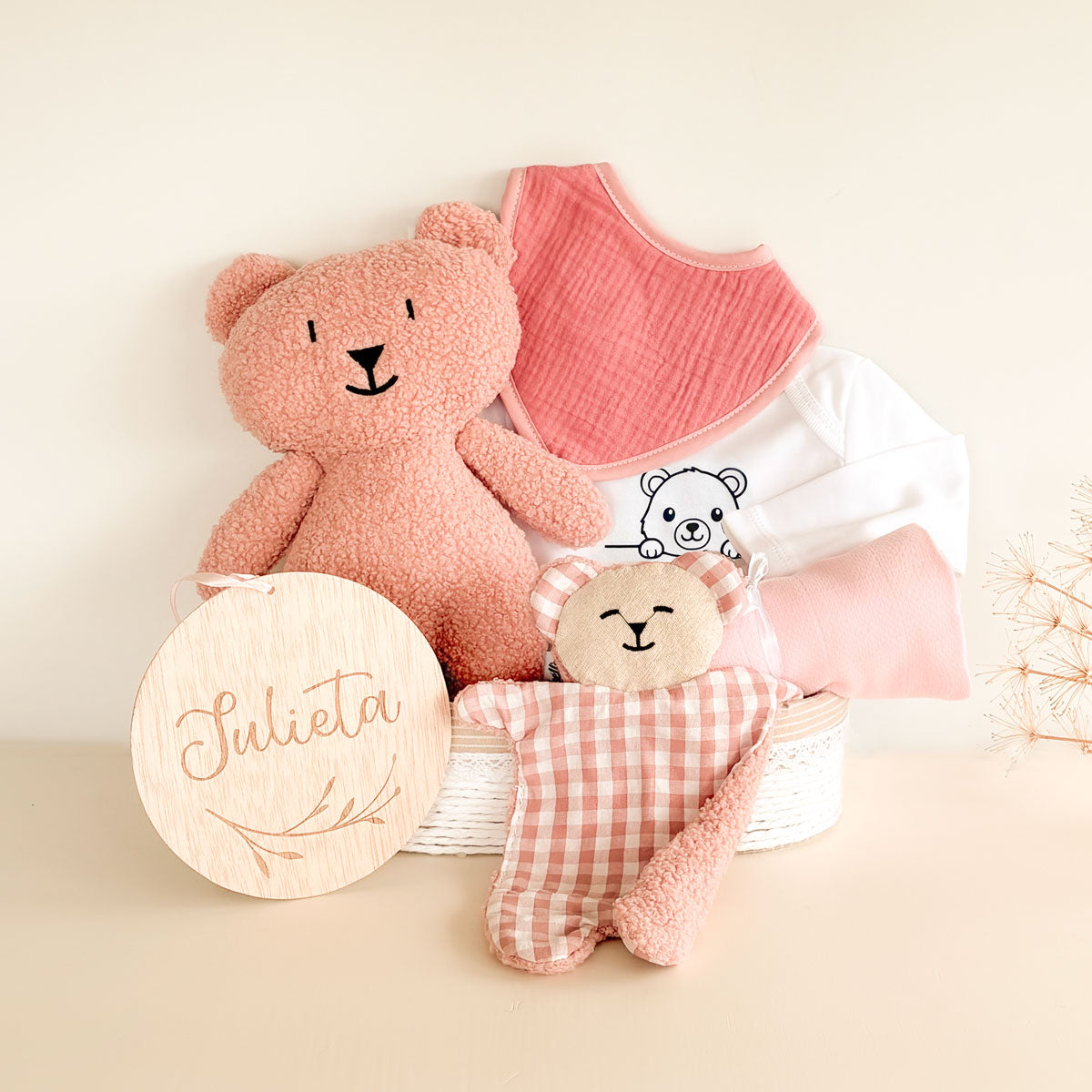 Canastilla recien nacido Oso Rosa | ChinPum