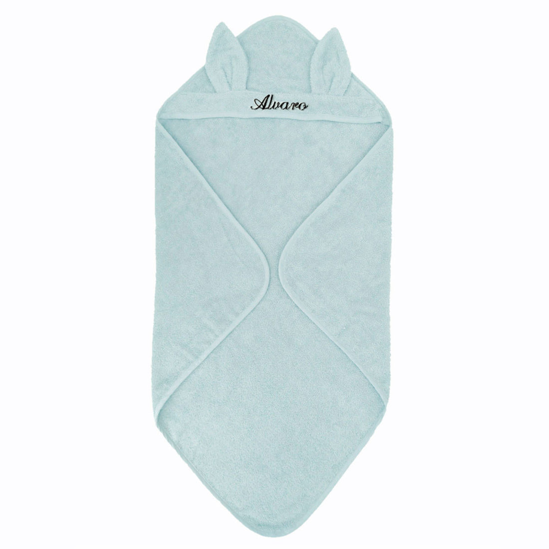 Toalla Bebé capucha conejo azul personalizada | Chin Pum