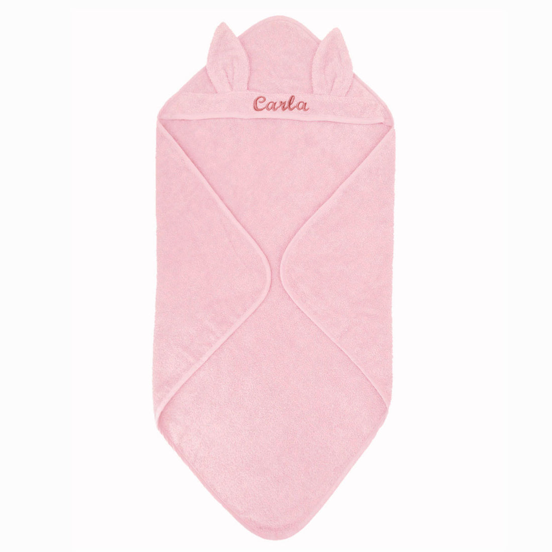 Toalla Bebé capucha conejo rosa personalizada| Chin Pum