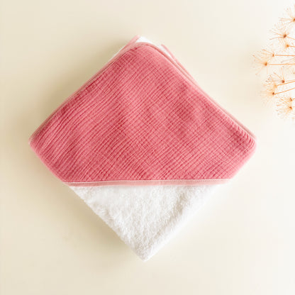 Toalla Bebé muselina rosa personalizada | Chin Pum