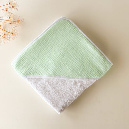 Toalla capa Bebé muselina menta | Chin Pum