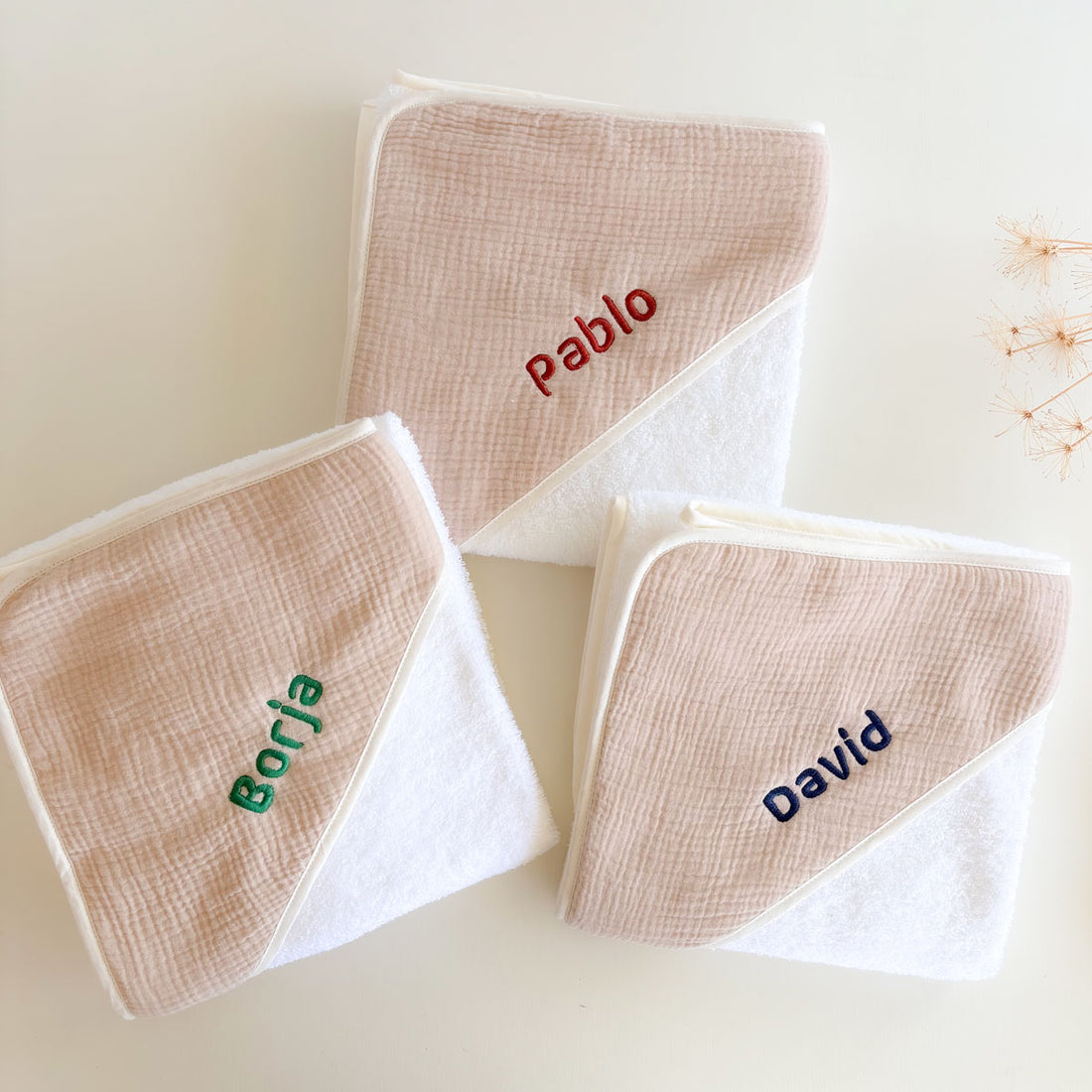 Capas Bebé muselina Arena personalizadas | Chin Pum