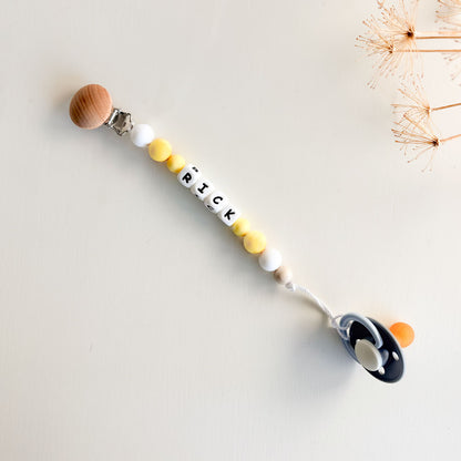 Chupetero personalizado Basic amarillo | Chin Pum