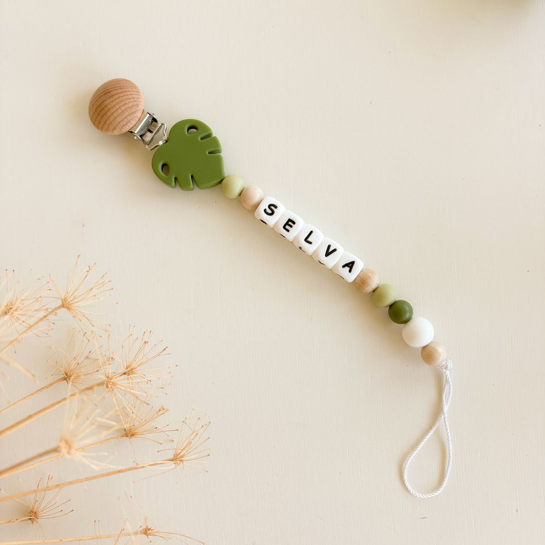 Chupetero personalizado Monstera Verde | Chin Pum