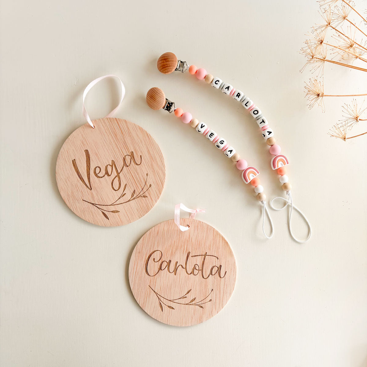 Chupeteros Personalizados Arcoiris y discos | Chin Pum